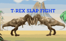 Trex Slap Fight Dino GIF - Trex Slap Fight Dino Dinosaur GIFs