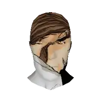 a drawing of a man 's head with a bandage on his face