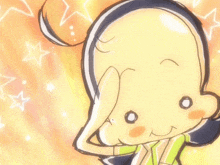 a close up of a cartoon character with a huge smile on his face