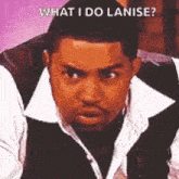 a man with a beard is making a funny face and asking what i do lanise .