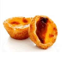 a close up of a pastry on a table with a white background
