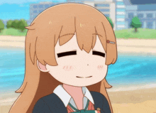 a cartoon of a girl with long brown hair