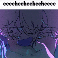 a drawing of a person with the words eeeeheeheeheeee