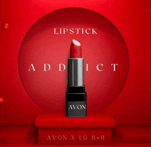 a lipstick advertisement for avon lipstick addict