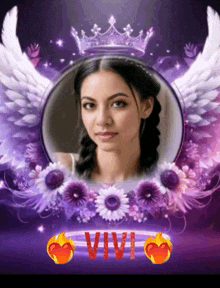 a picture of a woman with a crown on her head and the name vivi
