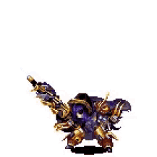 a pixel art of a knight holding a sword and a shield .