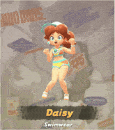 a video game character is named daisy and is wearing a swimsuit