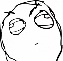 a black and white drawing of a cartoon character 's face with a funny face .