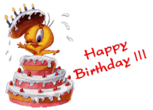 hey happy birthday tweety bird cake hbd