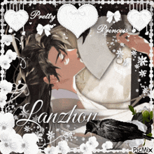 a picture of a man kissing a woman with the name lanzhou