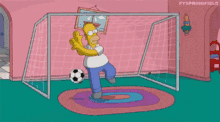 the simpsons homer simpsons goal keeper soccer