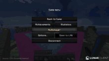 a screenshot of a minecraft game shows a brick block on a pink surface