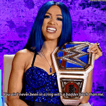 Sasha Banks Smack Down Womens Champion GIF - Sasha Banks Smack Down Womens Champion You Aint Never Been In A Ring GIFs