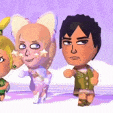 a man and a woman are standing next to each other in a cartoon