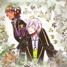 a drawing of two anime characters with the words silver laces misty on the bottom