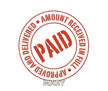 a stamp that says paid amount received in full