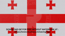 a red white and blue flag with the words download gif for free without watermark at