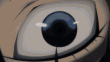 a close up of a cartoon character 's eye