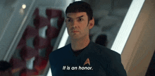 It Is An Honor Spock GIF - It Is An Honor Spock Ethan Peck GIFs