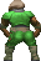 a pixel art of a man wearing a green shirt and hat