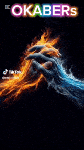 a poster that says okabers on it with two hands holding each other