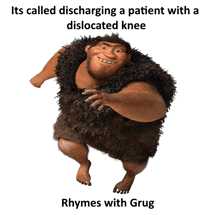 a cartoon character with the words rhymes with grug