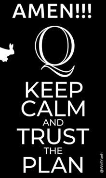 a keep calm and trust the plan poster with a dove