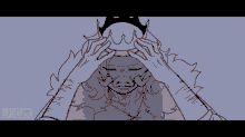 a drawing of a man with a crown on his head with the letters g-u-f-s-i on the bottom