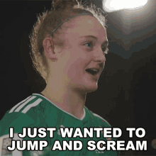 I Just Wanted To Jump And Scream Kerry Beattie GIF - I Just Wanted To Jump And Scream Kerry Beattie Soccer GIFs