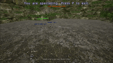 a screen shot of a video game with the words you are spectating press p to exit