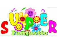 a sign that says super fantastic with smiley faces on it
