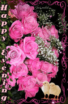 Happy Evening Chicks GIF - Happy Evening Chicks Pink Flowers GIFs