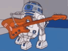 Rock Out With Your Bot Out GIF - Strar Wars R2d2 Guitar GIFs
