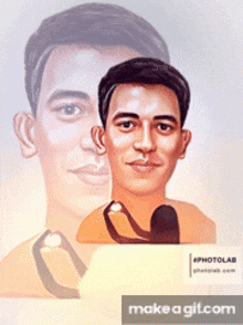 a drawing of a man with the words make a git.com on the bottom right