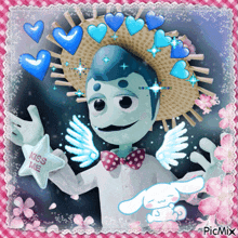 a picture of a cartoon character with a star that says kiss me on it