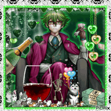 a picture of a man with a glass of wine