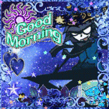 a picture of a cartoon character with the words good morning