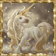 unicorn art gold glitter