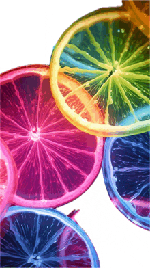 Fruit Slices Very Colorful Transparent Fruit Slices GIF