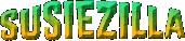 the word susiezilla is displayed in green and yellow letters
