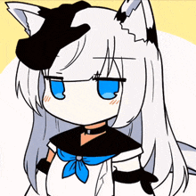 a cartoon drawing of a girl with cat ears