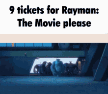 rayman the movie monsters inc tickets for