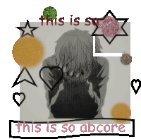 a drawing of a boy with the words " this is so abcore " below it