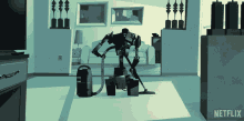 Cleaning Love Death And Robots GIF - Cleaning Love Death And Robots Vacuuming GIFs