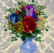 flower butterfly bouquet vase sparkle