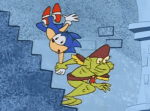 adventures of sonic the hedgehog sonic weird animation fish pulling away