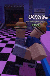 a cartoon character with a hamburger on his head and the name oswald the protagonist