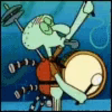 Spongebob Squidward GIF - Spongebob Squidward Drums GIFs