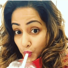 Hina Khan Sip Juice GIF - Hina Khan Sip Juice Sip GIFs