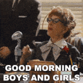 Good Morning Boys And Girls Asst Principal Mcgee GIF - Good Morning Boys And Girls Asst Principal Mcgee Grease Rise Of The Pink Ladies GIFs